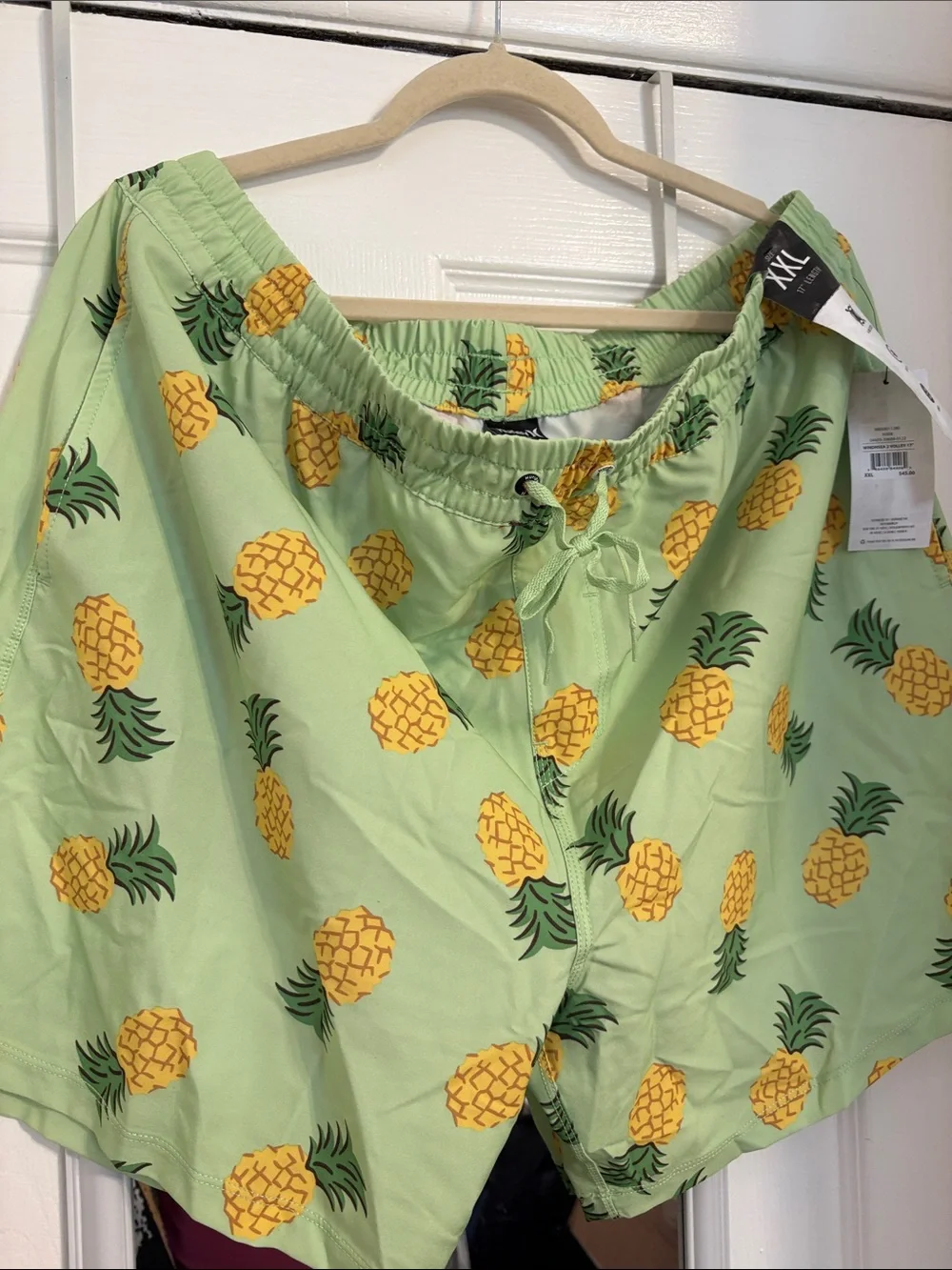 Hurley Pineapple Print Lime Green & Yellow Men's Swim Trunks